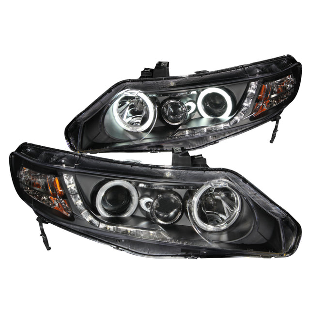ANZO 2006-2011 Honda Civic Projector Headlights w/ Halo Black (CCFL) - RPL Performance