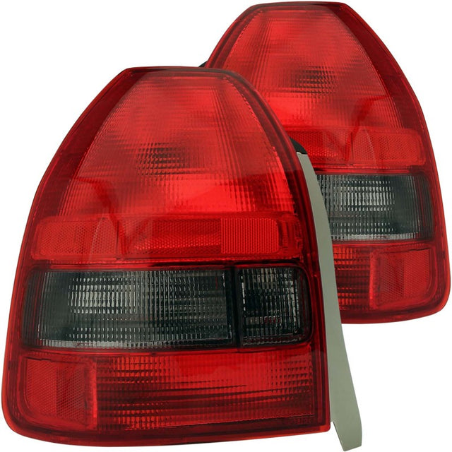 ANZO 1996-2000 Honda Civic Taillights Red/Smoke - RPL Performance