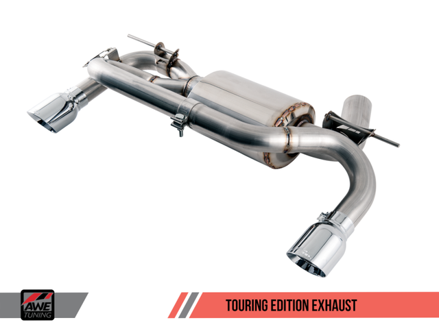 AWE Tuning BMW F3X 340i Touring Edition Axle-Back Exhaust - Chrome Silver Tips (102mm) - RPL Performance