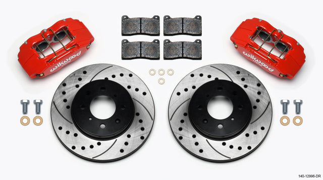 Wilwood DPHA Front Caliper & Rotor Kit Drill Red Honda / Acura w/ 262mm OE Rotor - RPL Performance