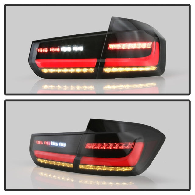 Spyder BMW 3 Series F30 2012-2018 Full LED Tail Lights (ALT-YD-BMWF3012-SEQ-BSM) - Black Smoke - RPL Performance