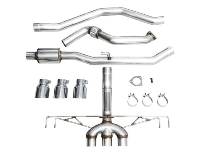 AWE Tuning 2023 Honda Civic Type R FL5 Track Edition Exhaust w/ Triple Chrome Silver Tips - RPL Performance