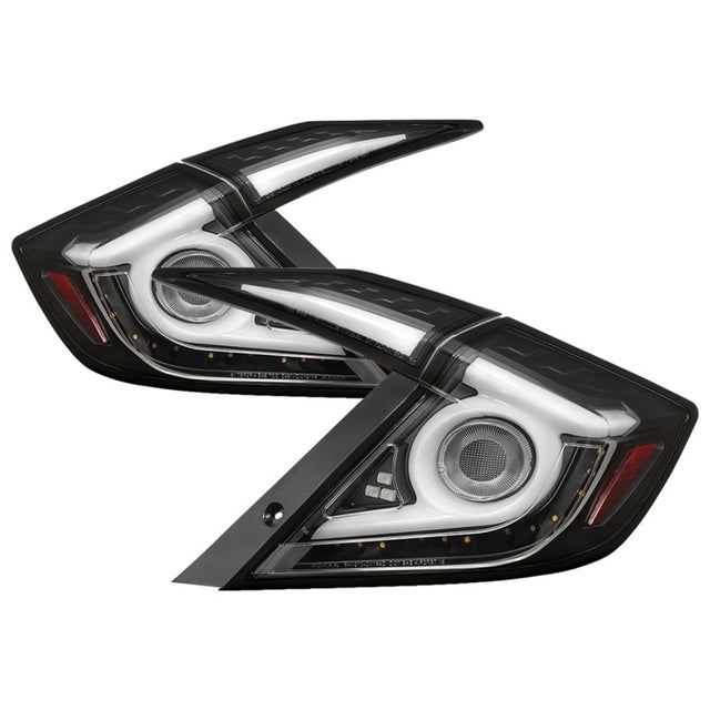 Spyder 16-19 Honda Civic 4 Door Light Bar LED Tail Lights - Black - ALT-YD-HC164D-LB-BK - RPL Performance