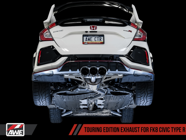 AWE Tuning 2017+ Honda Civic Type R Track Edition Exhaust w/Front Pipe & Triple Chrome Silver Tips - RPL Performance
