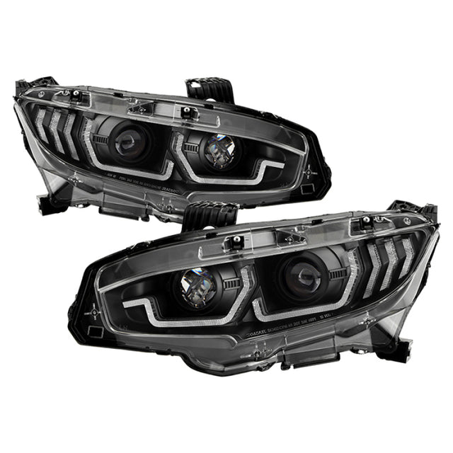 Spyder Honda Civic 16- 2DR/4DR/Hatchback Projector Headlights - Black PRO-YD-HC16SI-SEQGR-BK - RPL Performance