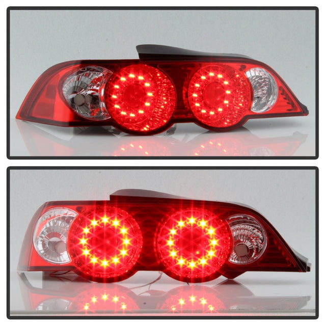 Spyder Acura RSX 02-04 LED Tail Lights Red Clear ALT-YD-ARSX02-LED-RC - RPL Performance