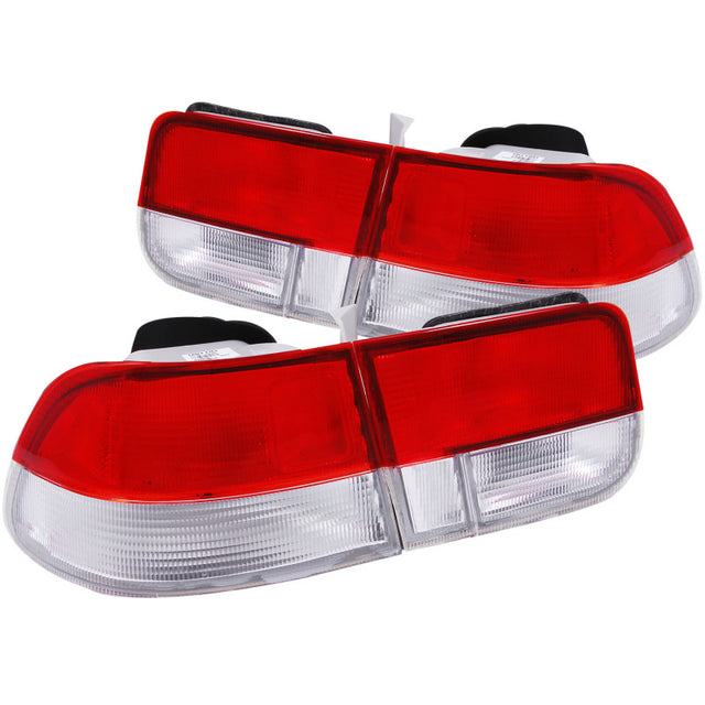 ANZO 1996-2000 Honda Civic Taillights Red/Clear - OEM 4pc - RPL Performance