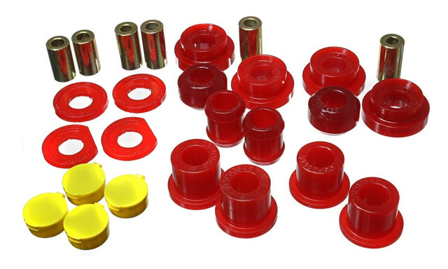 Energy Suspension 06-11 Honda Civic Red Rear Lower Trailing Arm and Lower Knuckle Bushing Set - RPL Performance