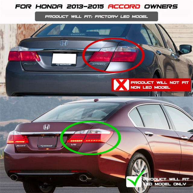Spyder Honda Accord 2013-2015 4DR LED Tail Lights - Black ALT-YD-HA13LED-LED-BK - RPL Performance