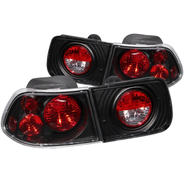 ANZO 1996-2000 Honda Civic Coupe Taillights Black - RPL Performance