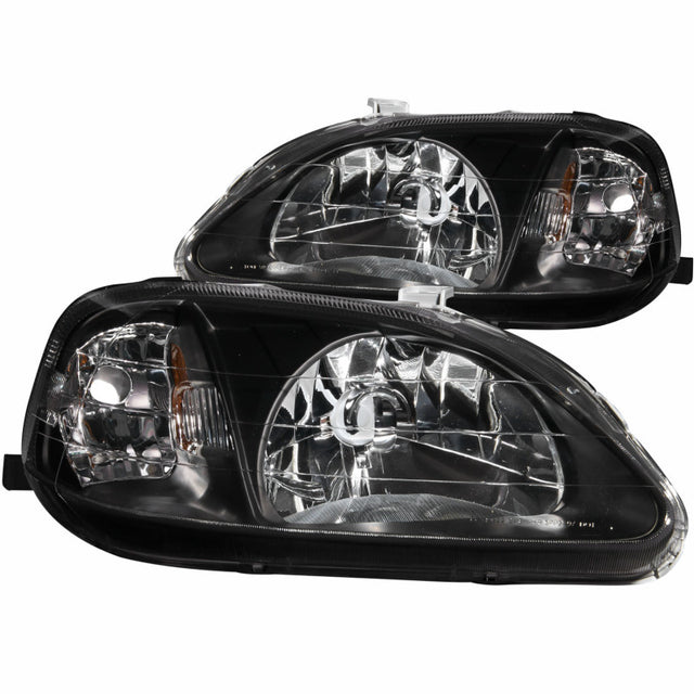 ANZO 1999-2000 Honda Civic Crystal Headlights Black - RPL Performance