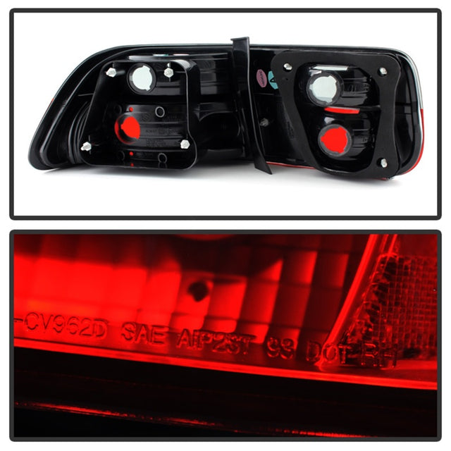 Spyder Honda Civic 96-00 2Dr Crystal Tail Lights Red Smoke ALT-YD-HC96-2D-CRY-RS - RPL Performance