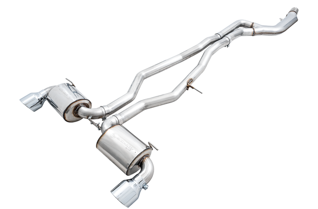 AWE 2020 Toyota Supra A90 Non-Resonated Touring Edition Exhaust - 5in Chrome Silver Tips - RPL Performance