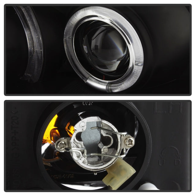 Spyder Honda Civic 06-08 2Dr Projector Headlights LED Halo Black High H1 Low H1 PRO-YD-HC06-2D-HL-BK - RPL Performance