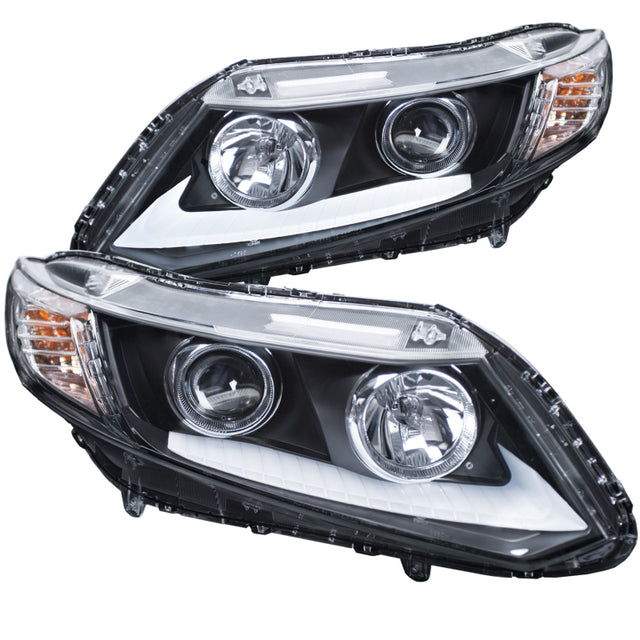 ANZO 2012-2015 Honda Civic Projector Headlights w/ U-Bar Chrome - RPL Performance
