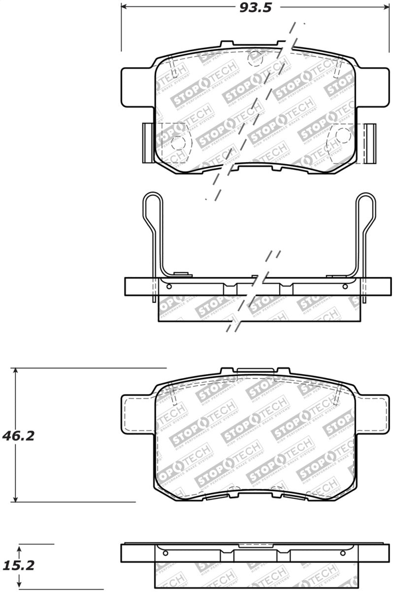 StopTech 11-17 Honda Accord Street Select Rear Brake Pads