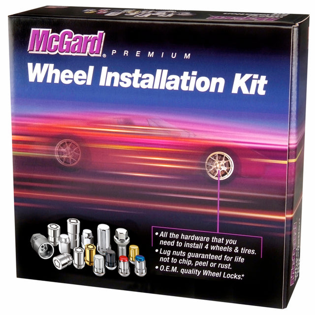 McGard 5 Lug Hex Install Kit w/Locks (Cone Seat Nut / Bulge) M12X1.5 / 3/4 Hex / 1.45in L - Chrome - RPL Performance