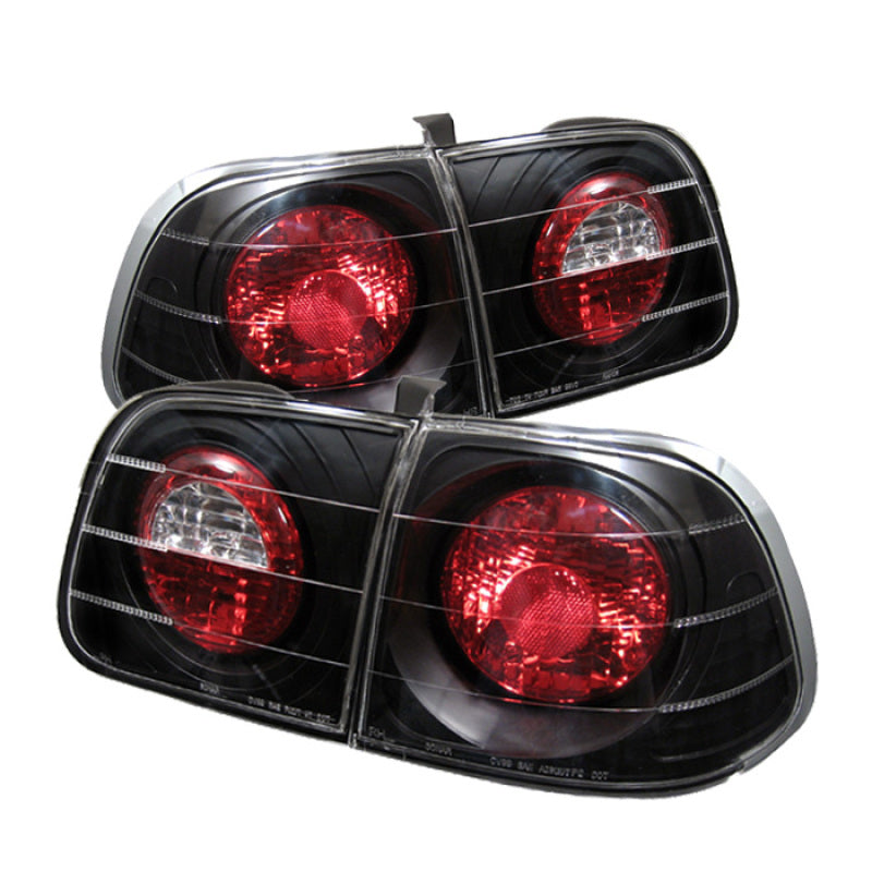 Spyder Honda Civic 99-00 4Dr Euro Style Tail Lights Black ALT-YD-HC99-4D-BK