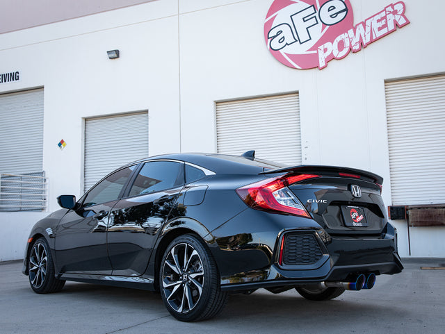 aFe Takeda 2.5in 304 SS Cat-Back Exhaust System w/ Blue Tips 17-20 Honda Civic Si Sedan I4 1.5L - RPL Performance