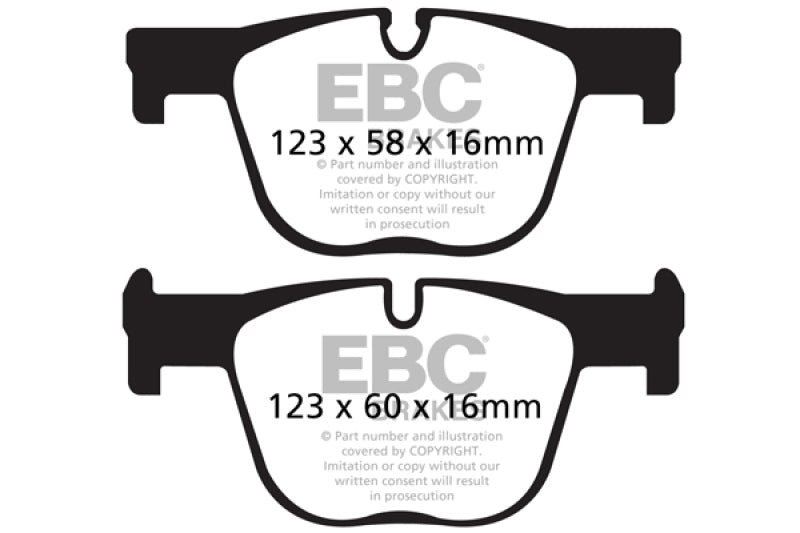 EBC 12+ BMW 335 3.0 Turbo (F30) Yellowstuff Rear Brake Pads - RPL Performance