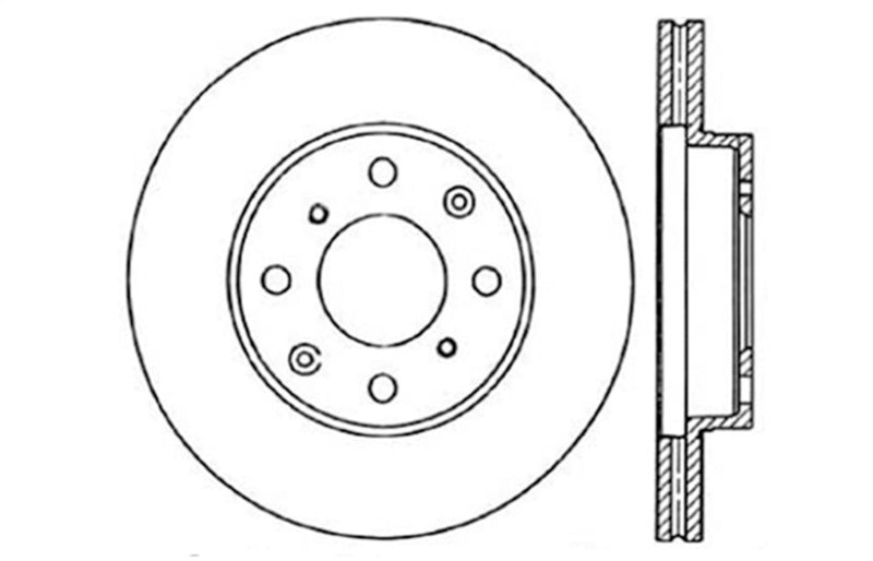 StopTech 90-00 Honda Civic / 90-91 CRX Drilled Right Front Rotor