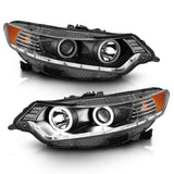 ANZO 2009-2012 Acura Tsx Projector Headlights w/ Halo Black (CCFL) (HID Compatible) - RPL Performance