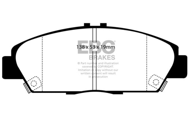 EBC 92-96 Honda Prelude 2.2 Ultimax2 Front Brake Pads - RPL Performance