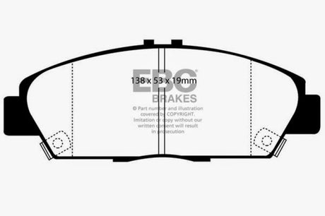 EBC 92-96 Honda Prelude 2.2 Yellowstuff Front Brake Pads