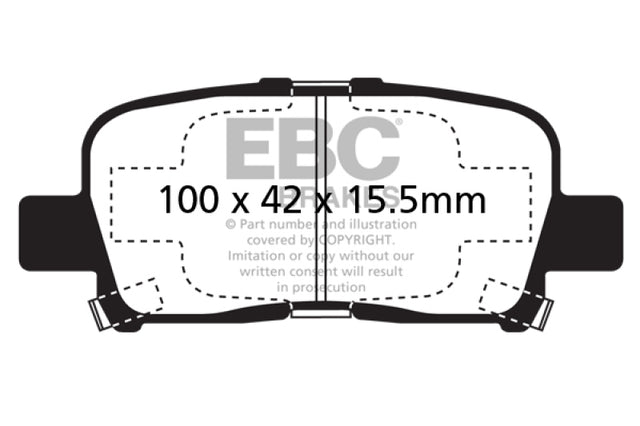 EBC 00-02 Acura MDX 3.5 Yellowstuff Rear Brake Pads - RPL Performance