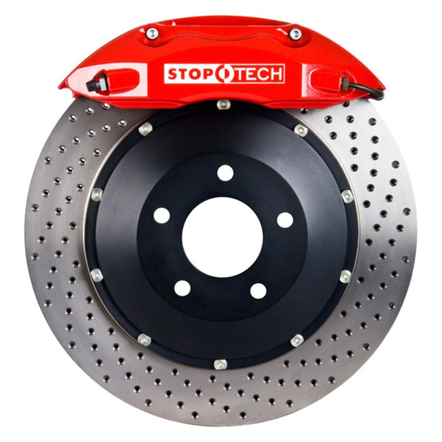 StopTech 91-05 Acura NSX Rear BBK w/Red ST-40/10 Calipers Drilled 328x28mm Rotors - RPL Performance