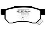 EBC 92-94 Acura Integra 1.7 Vtec Yellowstuff Rear Brake Pads - RPL Performance