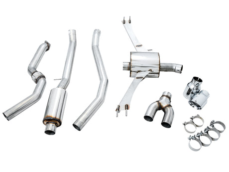 AWE Tuning 2016+ Honda Civic Si Touring Edition Exhaust w/Front Pipe & Dual Chrome Silver Tips - RPL Performance