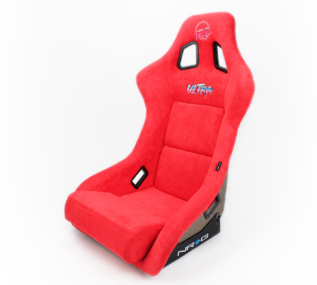 NRG FRP Bucket Seat ULTRA Edition - Large (Red Alcantara/Gold Glitter Back)