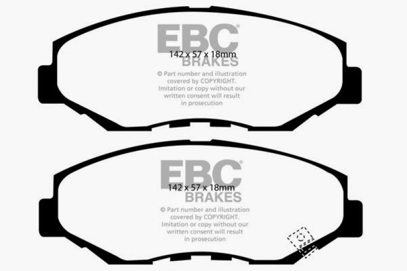 EBC 13-15 Acura ILX 1.5 Hybrid Yellowstuff Front Brake Pads - RPL Performance