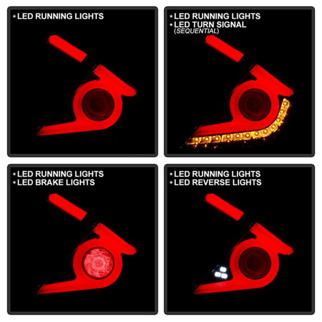 Spyder 16-19 Honda Civic 5 Door Hatchback Light Bar LED Tail Lights - Black Chrome(ALT-YD-HC16HB-BC) - RPL Performance
