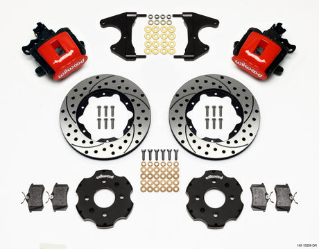 Wilwood Combination Parking Brake Rear Kit 11.00in Drilled Red Civic / Integra Drum 2.46 Hub Offset - RPL Performance