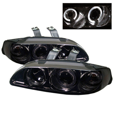 Spyder Honda Civic 92-95 2/3DR 1PC Projector LED Halo Amber Reflctr Smke PRO-YD-HC921P-23D-AM-SMC - RPL Performance