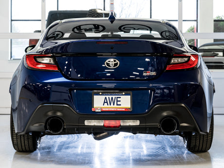 AWE Subaru BRZ / Toyota GR86 / Toyota 86 Track Edition Cat-Back Exhaust- Diamond Black Tips - RPL Performance