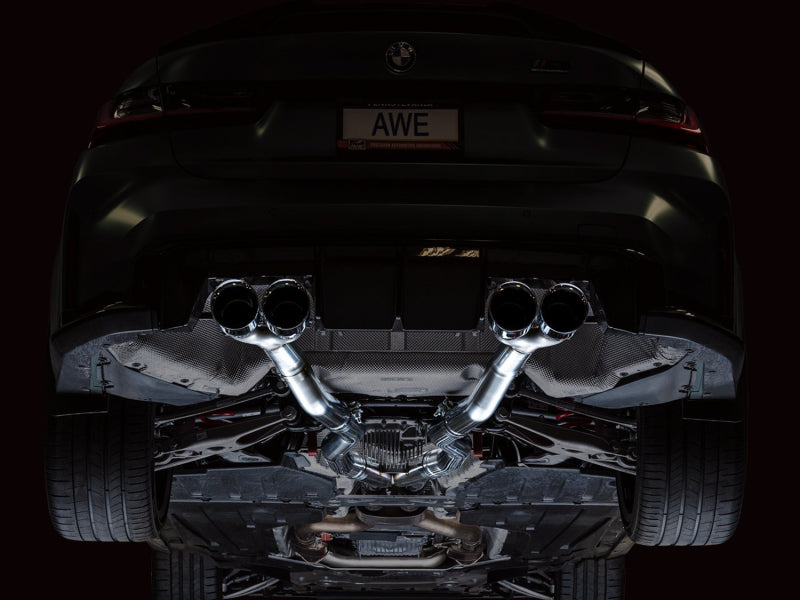 AWE Track Edition Catback Exhaust for BMW G8X M3/M4 - Chrome Silver Tips - RPL Performance