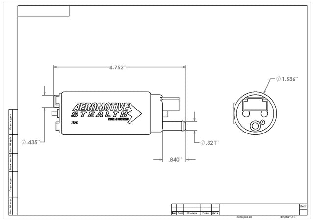 Aeromotive 340 Series Stealth In-Tank E85 Fuel Pump - Offset Inlet - RPL Performance