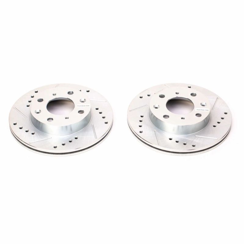 Power Stop 88-91 Honda CRX Front Evolution Drilled & Slotted Rotors - Pair - RPL Performance