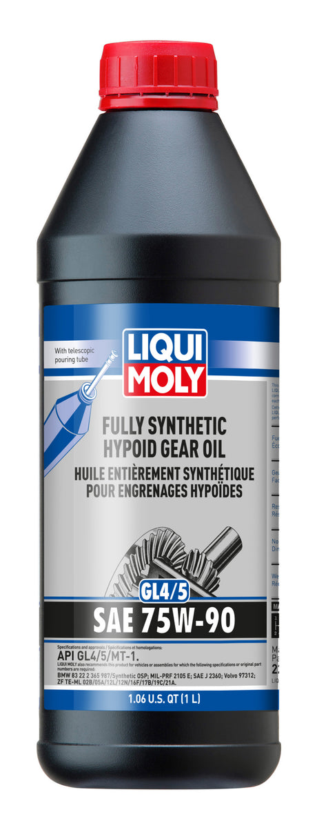 LIQUI MOLY 1L Fully Synthetic Hypoid Gear Oil (GL4/5) 75W90 - RPL Performance