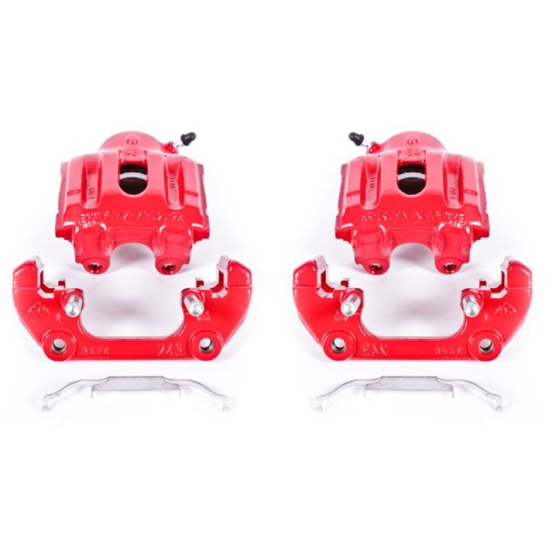 Power Stop 94-95 BMW 540i Front Red Calipers w/Brackets - Pair - RPL Performance