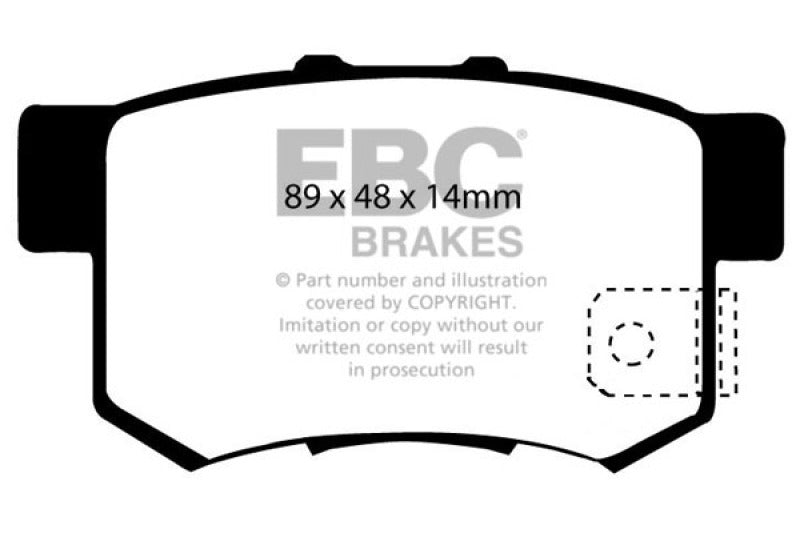 EBC 97 Acura CL 2.2 Yellowstuff Rear Brake Pads - RPL Performance