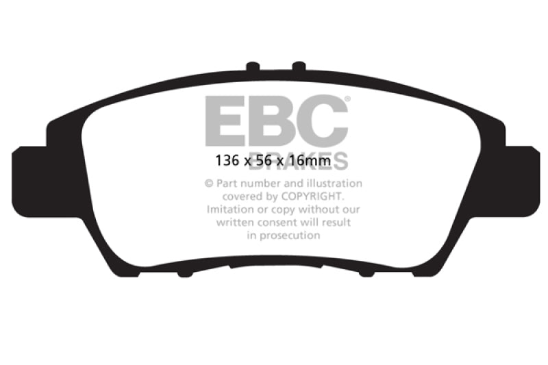 EBC 10+ Honda CR-Z 1.5 Hybrid Ultimax2 Front Brake Pads - RPL Performance