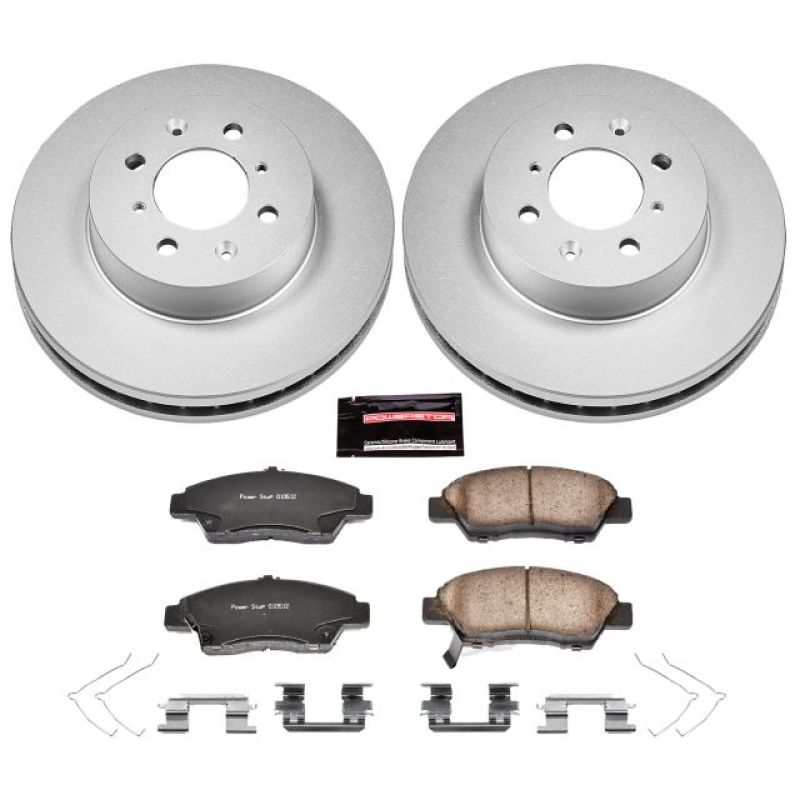 Power Stop 09-14 Honda Fit Front Z17 Evolution Geomet Coated Brake Kit - RPL Performance