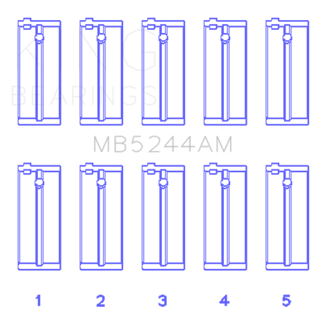 King Honda 91CI/1.5L D15A2/D15A3/D15B1/D15B2/D15B7/D15B8/D15Z1 (Size +0.25) Main Bearing Set - RPL Performance