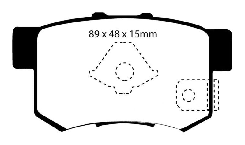 EBC 10-12 Acura RDX 2.3 Turbo Yellowstuff Rear Brake Pads - RPL Performance