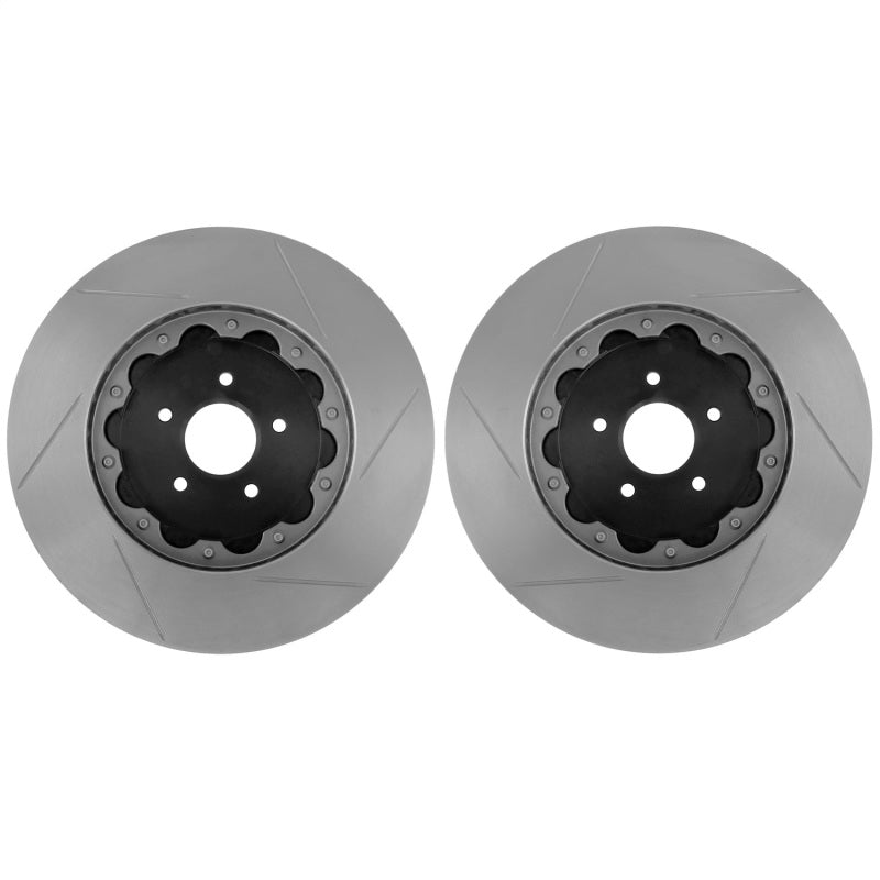 StopTech 00-09 Honda S2000 AeroRotor 2pc Slotted and Zinc Plated Front Rotor (Pair)