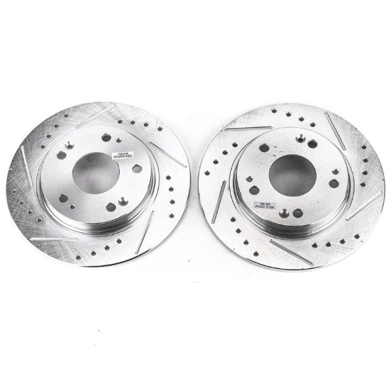 Power Stop 11-15 Honda CR-Z Rear Evolution Drilled & Slotted Rotors - Pair - RPL Performance